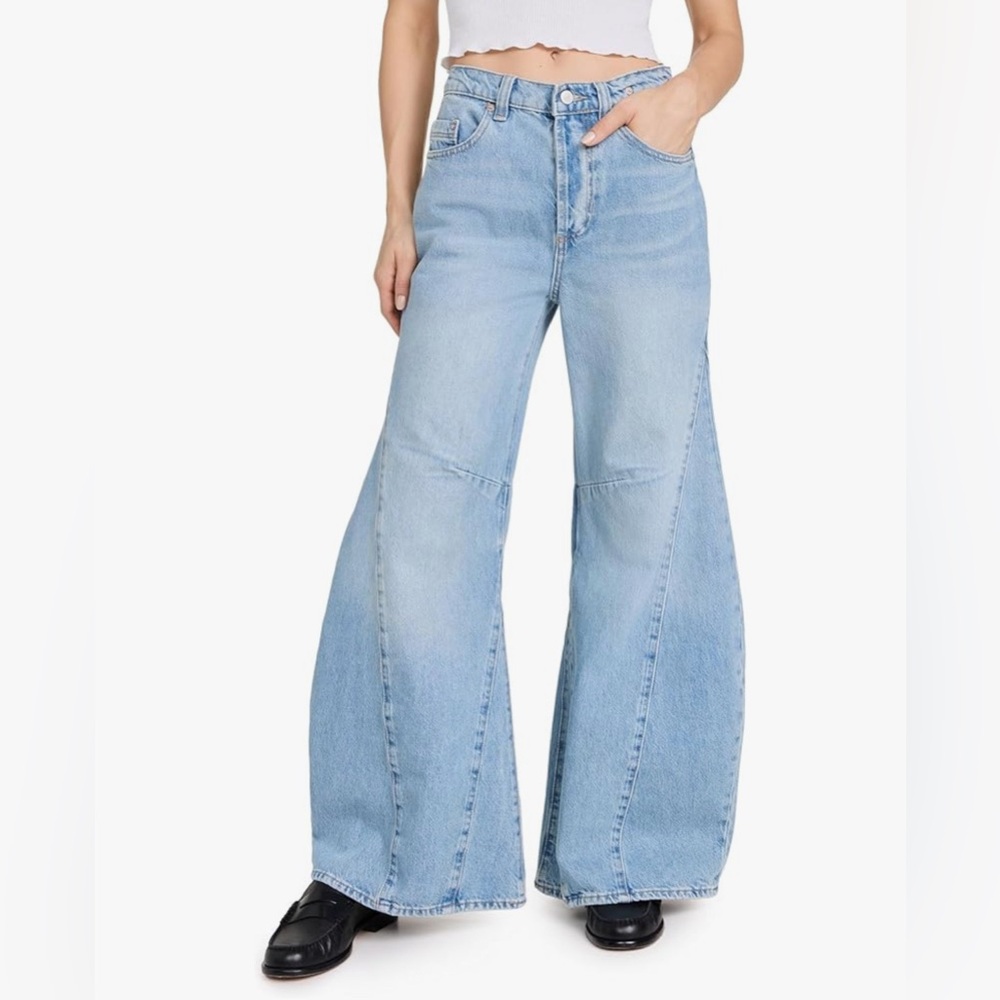 Free People Eden barrel Slouchy Baggy Jeans western Denim Wide Leg High Rise 29